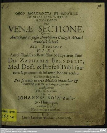 De venae sectione : disputatio