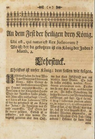 An dem Fest der heiligen drey König.