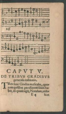 Caput V. De Tribus Gradibus generalis institutio.