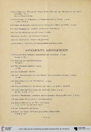 Antiquitäten, Kunstgewerbe (Nr. 1136-1254)