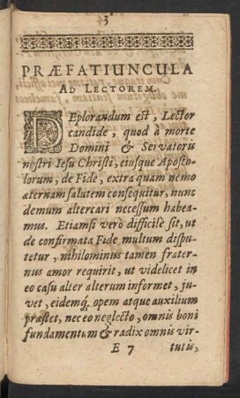 Praefatiuncula Ad Lectorem.