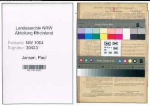 Entnazifizierung Paul Jansen , geb. 10.05.1890 (Bankkaufmann)