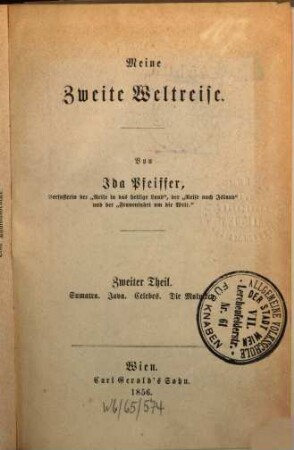 Meine zweite Weltreise, 2. Sumatra. Java. Celebes. Die Molukken
