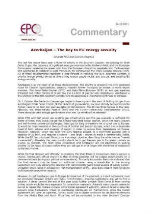 Azerbaijan : the key to EU energy security