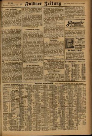 Zweite Ausgabe vom Sonntag, den 16. September 1923.