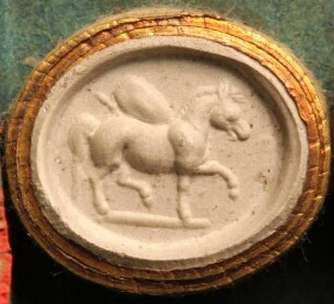 Ein Pferd mit Waffen beladen (Daktyliothek, Supplement)