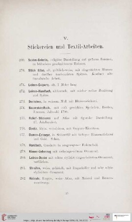 Stickereien und Textil-Arbeiten
