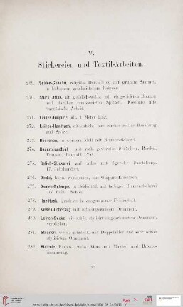 Stickereien und Textil-Arbeiten