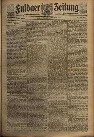 Erste Ausgabe vom Mittwoch, den 23. März 1910.