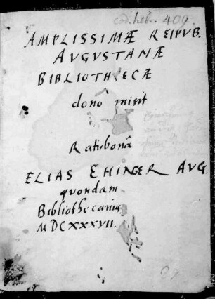 "Liḳuṭim mi-Sefer Raziʾel" - Sefer ha-Ot - BSB Cod.hebr. 409