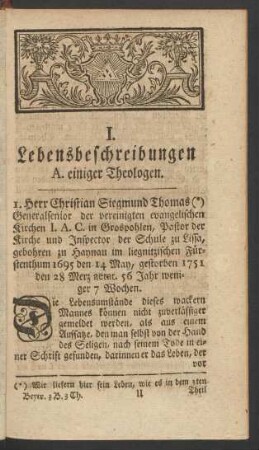 I. Lebensbeschreibungen
