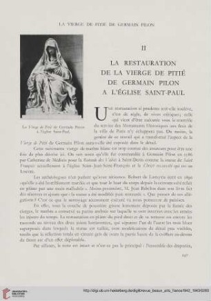 La restauration de la vierge de pitié de Germain Pilon a l'église Saint-Paul