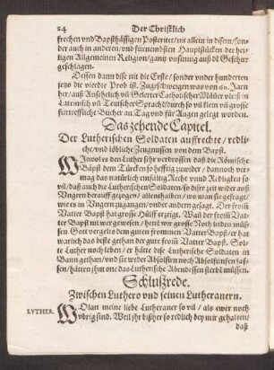 Schlußrede. Zwischen Luthero und seinen Lutheranern.