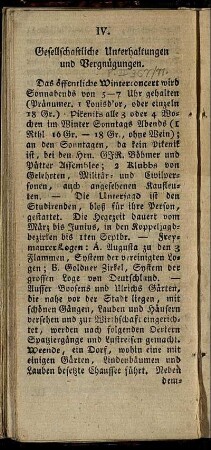 Gesellschaftliche Unterhaltungen und Vergnügungen