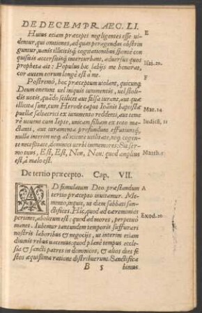 De tertio praecepto. Cap. VII.