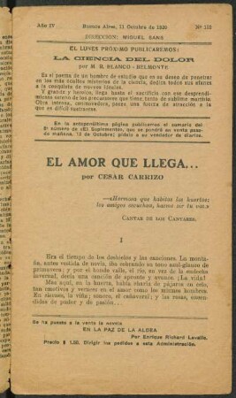 1920004152: El amor que llega...