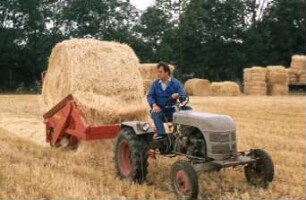 Fotografie: Strohbergung, Rundballen
