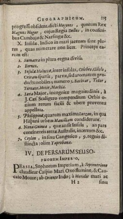 IV. De Persarum Seusophorum Imperio