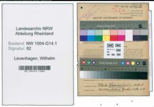Entnazifizierung Wilhelm Levenhagen , geb. 10.01.1879 (Vorarbeiter)