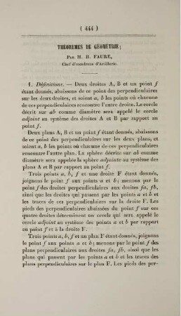 Théoremes de géométrie.