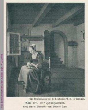 Gemälde einer Frau beim Apfelschälen