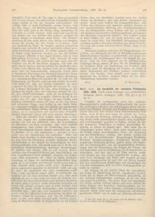 568-569 [Rezension] Wolf, Gustav, Zur Geschichte der deutschen Protestanten 1555-1559