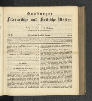 No. 9. 29. Januar 1853