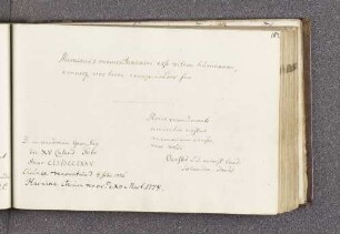 Oersted. – Incipit: Memineris momentaneam esse vitam humanam. – Göttingen, 02.02.1775