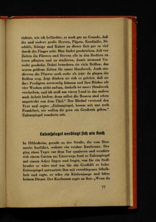 Eulenspiegel verdingt sich als Koch