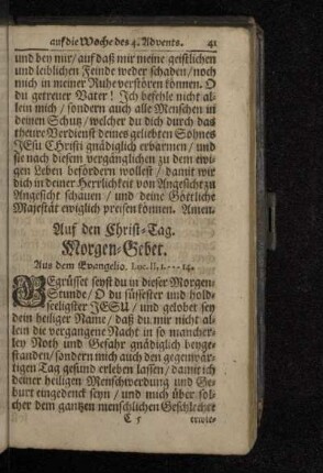 Auf den Christ-Tag.