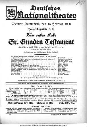 Sr. Gnaden Testament