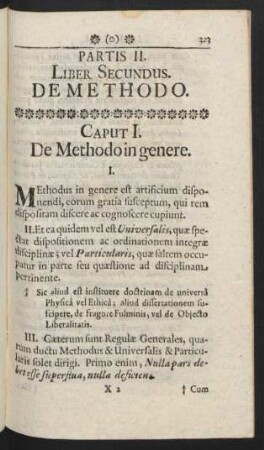 Partis II. Liber Secundus. De Methodo.