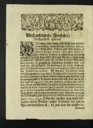 Hochansehnliche Vorsteher: