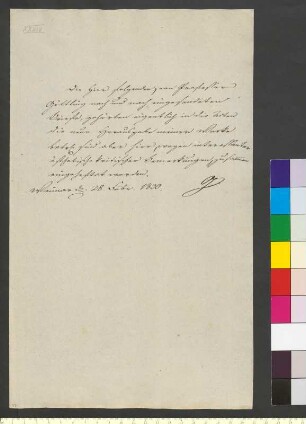 Notiz von Goethe