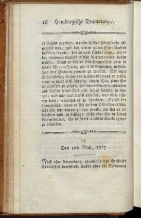 II. Den 5ten May, 1767