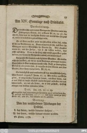 Am XIV. Sonntage nach Trinitatis.