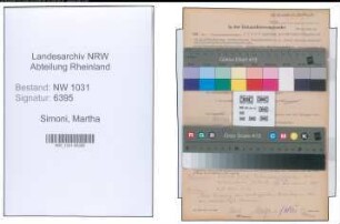 Entnazifizierung Martha Simoni , geb. 19.03.1898 ()