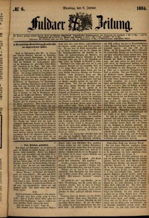 Ausgabe vom Dienstag, den 08. Januar 1884.