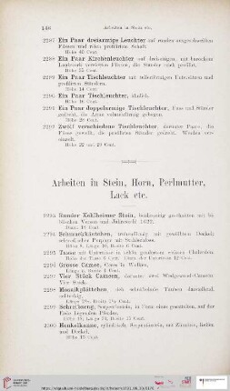 Arbeiten in Stein, Horn, Perlmutter, Lack etc. (Nr. 2293-2335)