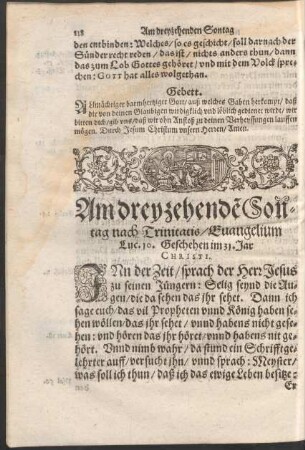 An dreyzehenden Sontag nach Trinitatis ...