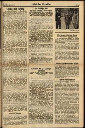 Zweite Ausgabe vom Montag, den 17. Februar 1941.