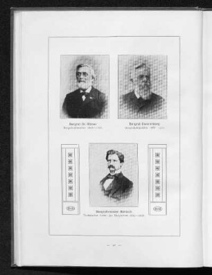 Portraits: Bergrat Dr Römer, Bergrat Dannenberg, Bergreferendar Bäntsch