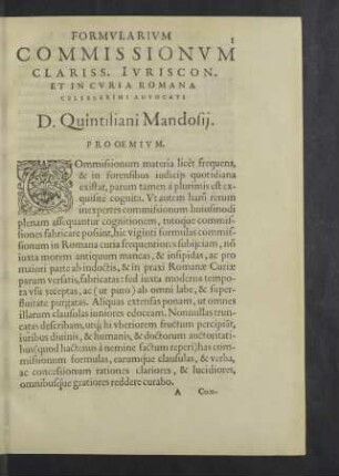 Formularium commissionum clariss. iuriscon.