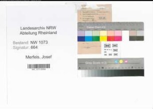 Entnazifizierung Josef Merfels , geb. 10.06.1898 (Dolmetscher)
