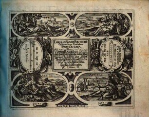 Sciographia Cosmica. Das ist Newes Emblematisches Büchlein : darinen in acht Centuriis die Vornembste[n] Stätt Vestung, Schlösser [et]c. der gantzen Welt, gleichsamb adumbrirt und in Kupffer gestochen, mit schönen Lateinischen und Teutsche[n] Versiculn ad Vivum abgebildet werden ..., 8 = Littera H. Darinen ... Stätt, Vestung, Schlösser, und Flecken, so da ligen In Italia, India, Türckey, und Hungarn, &.