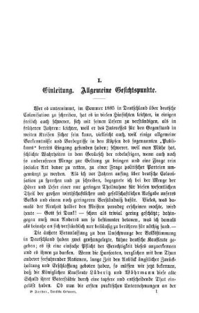 I. Einleitung. Allgemeine Gesichtspunkte.