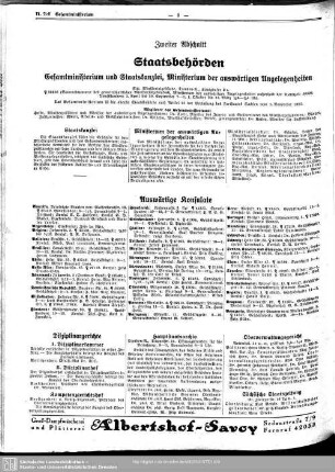 Zweiter Abschnitt. Staatsbehörden
