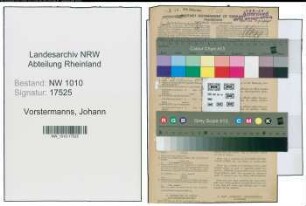Entnazifizierung Johann Vorstermanns , geb. 22.10.1883 (Verkehrsaufseher)