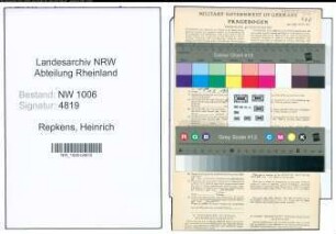Entnazifizierung Heinrich Repkens , geb. 24.04.1893 (Weichenwaerter)