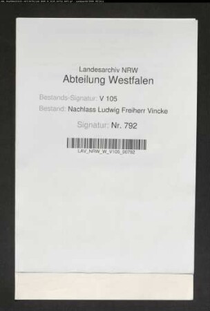 1 Brief von M.S. Gräfin von Wartenberg an Louise Vincke